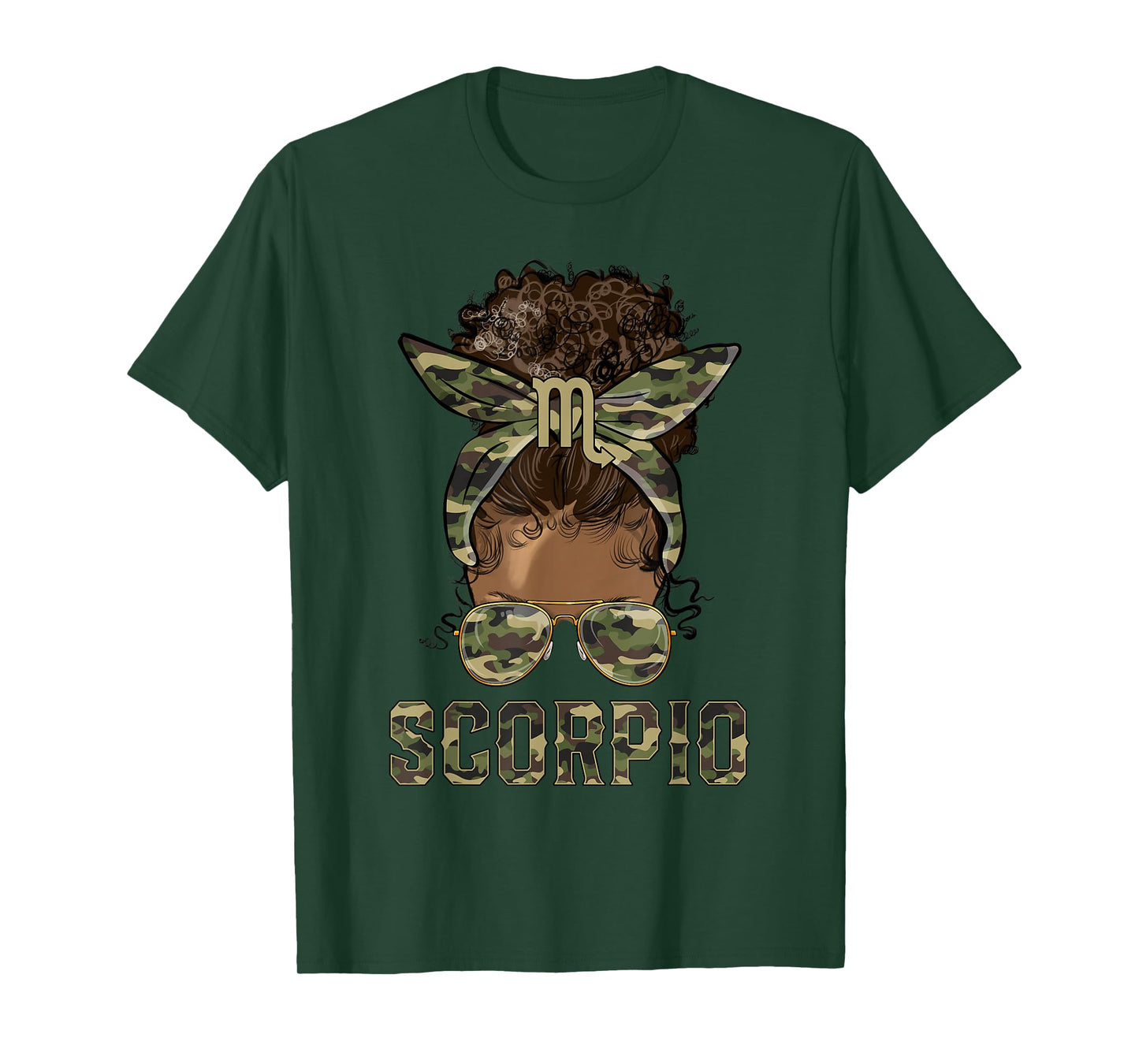 Scorpio Girl Camouflage Camo Black Women Zodiac Sign T-Shirt
