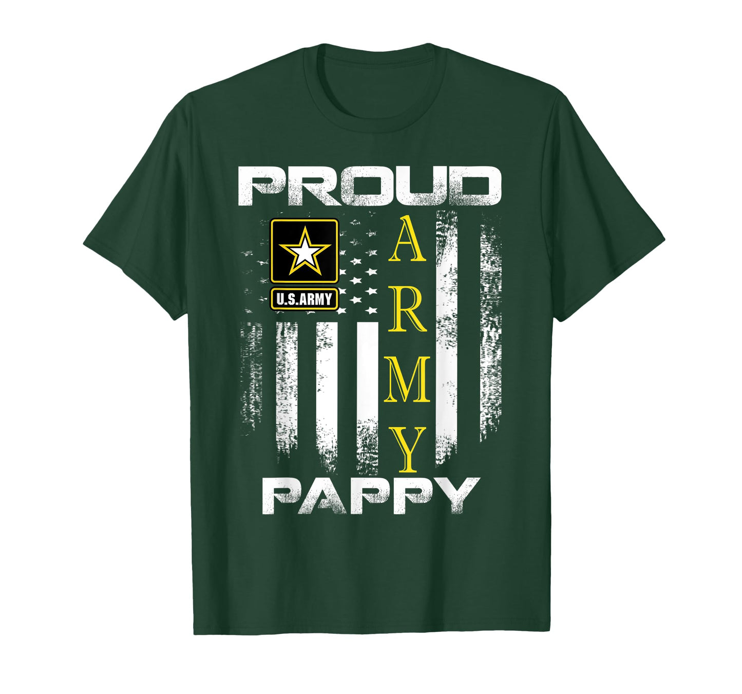 Vintage Proud Army Pappy With American Flag Gift T-Shirt