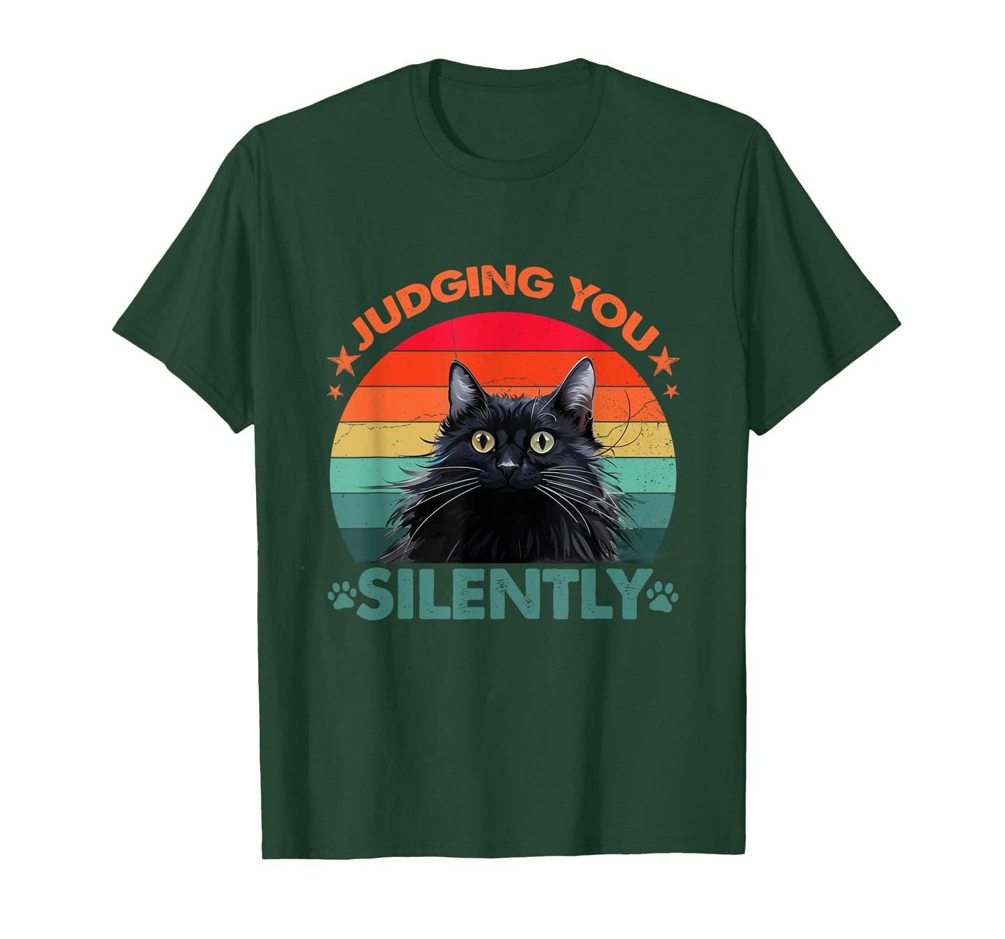 Vintage Funny Cat Judging You Silently Cat T-Shirt for Men Women Kids