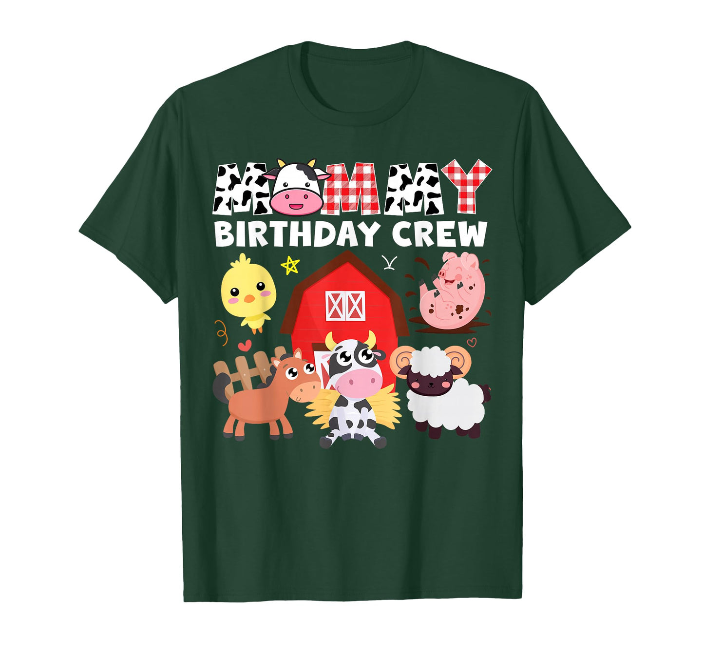Cow Mommy Birthday Crew Farm Theme Animals Birthday Party T-Shirt