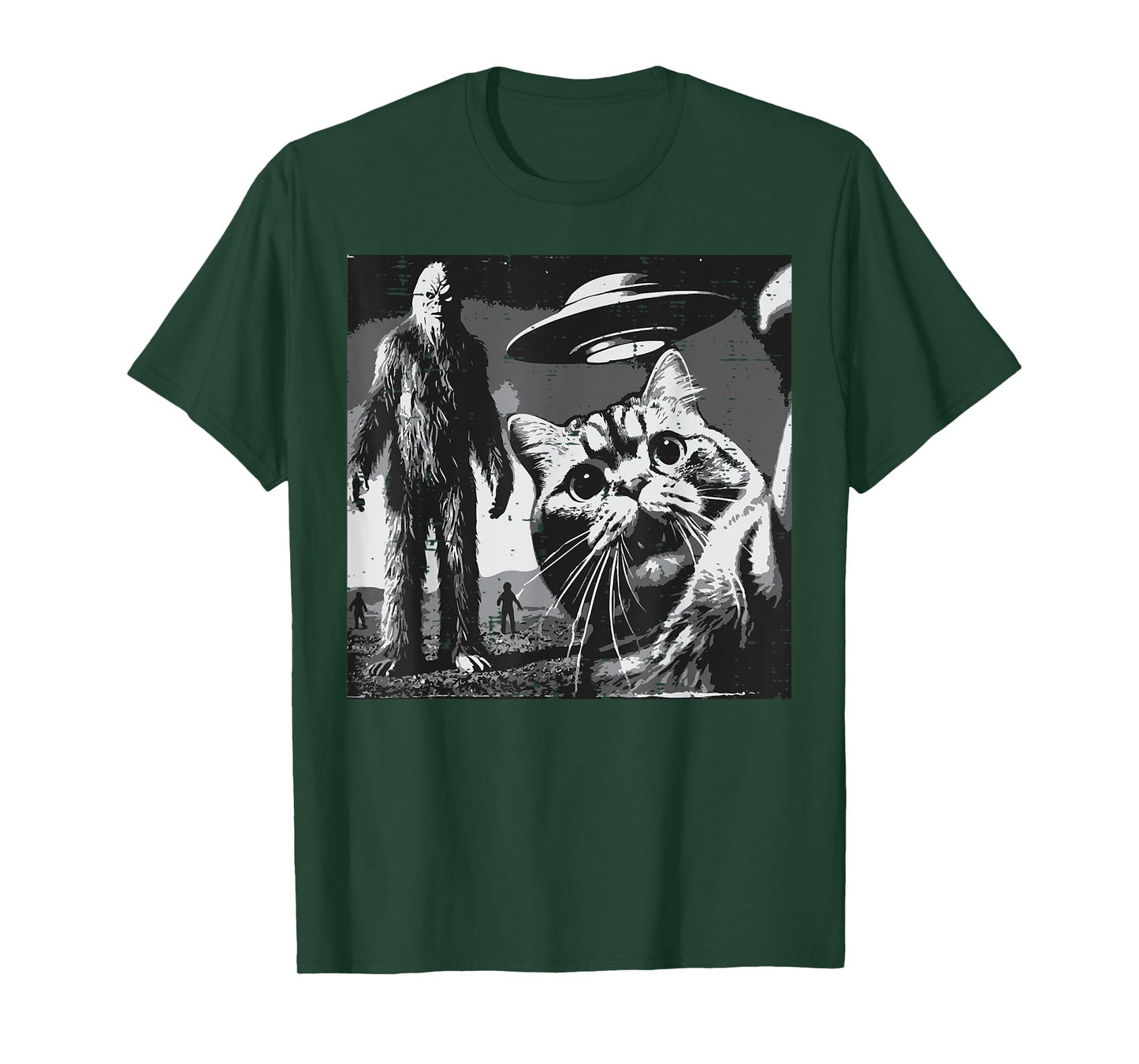 Sasquatch Cat Ufo Selfie Bigfoot Kitten Meme Women Girls Kid T-Shirt