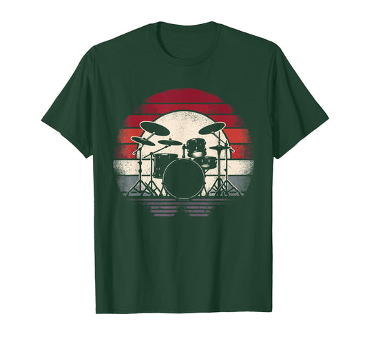 Drums Drummer Band Drumset Retro Vintage Drum T-Shirt