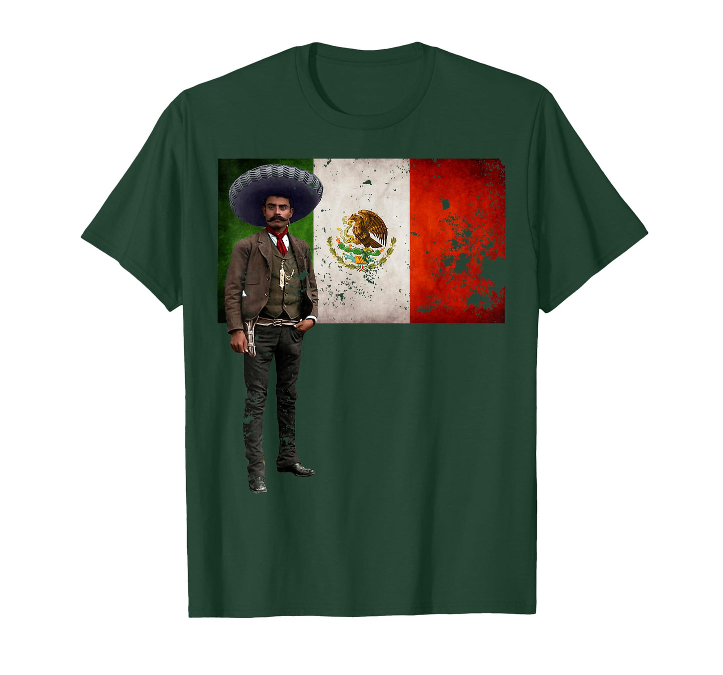 Emiliano Zapata Mexican Flag La Revolucion Mexicana T-Shirt
