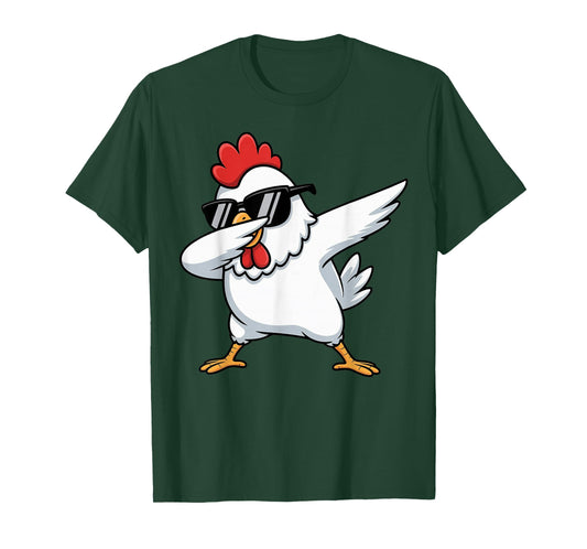Cute Dabbing Chicken Graphic Kids Toddler Boys Farm Animal T-Shirt