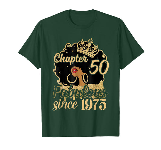 Chapter 50 Fabulous Since 1975 50th Birthday for Girls Women T-Shirt