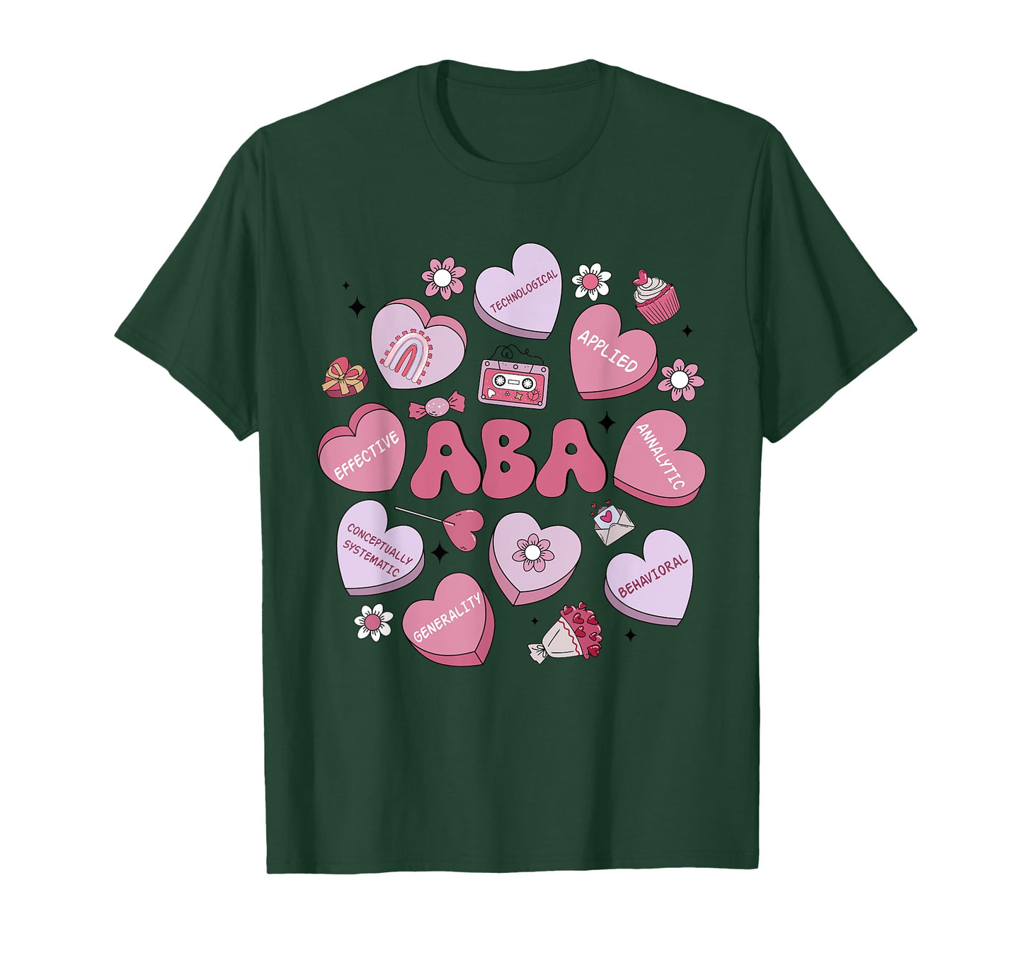 Cute Funny ABA Therapy Candy Heart SLP Behavior Valentines T-Shirt