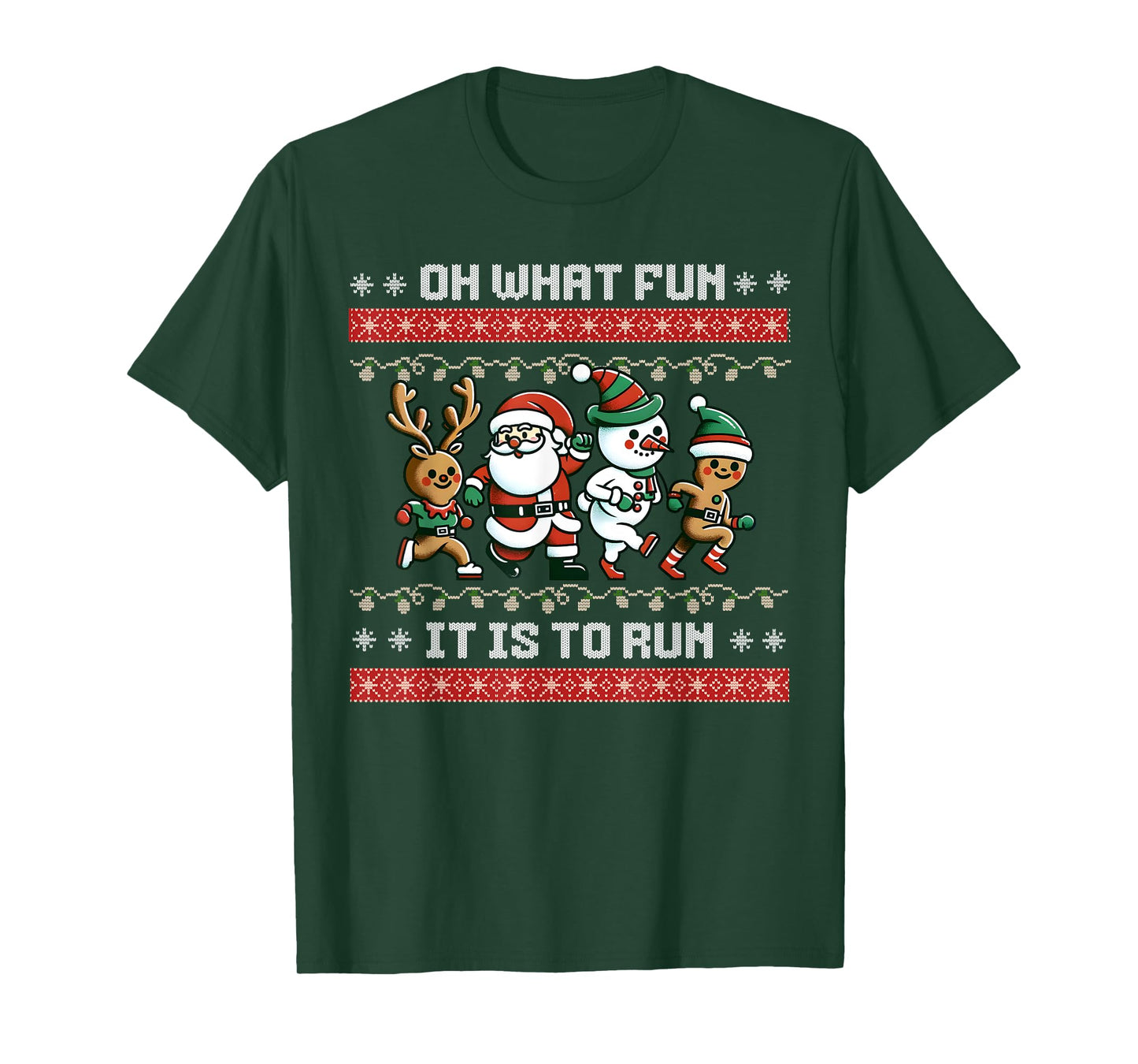 Christmas 5k Fun Run X-Mas Oh What Fun It Is To Run T-Shirt