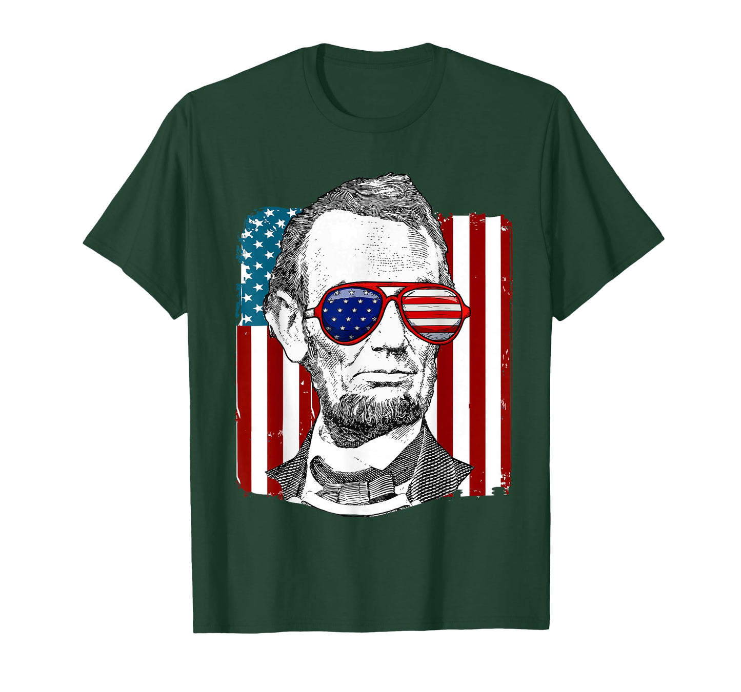 America USA Abe Lincoln 4th of July Men Boys Gift Tee T-Shirt