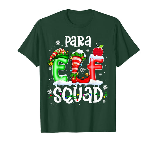 Cute para ELF Squad Funny Christmas ELF Kids Teacher Group T-Shirt