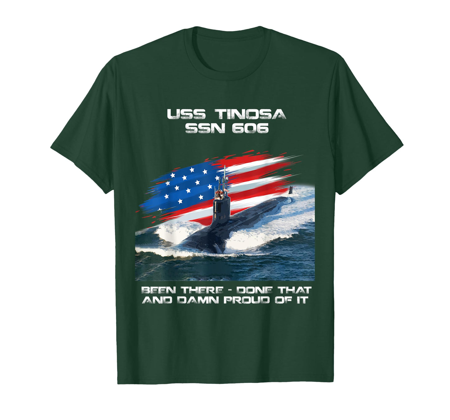 USS Tinosa SSN-606 American Flag Submarine Veteran Xmas T-Shirt