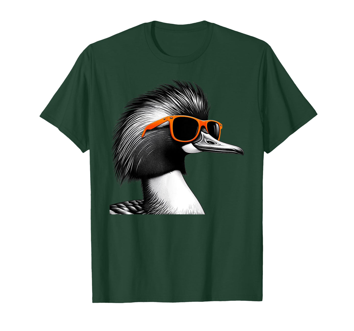 Cool Merganser Bird Wearing Sunglasses Graphic Art T-Shirt