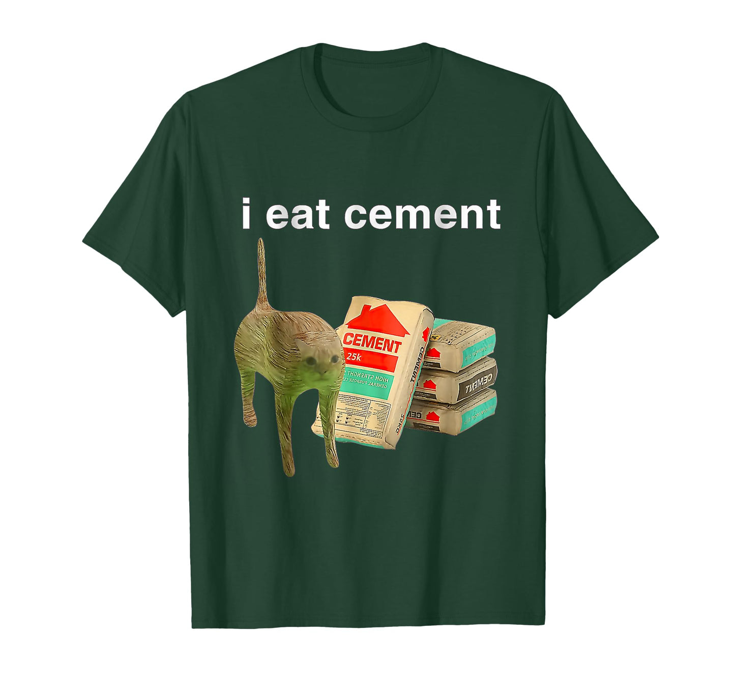 I Eat Cement Cursed Cat Funny Oddly Specific Dank Meme T-Shirt