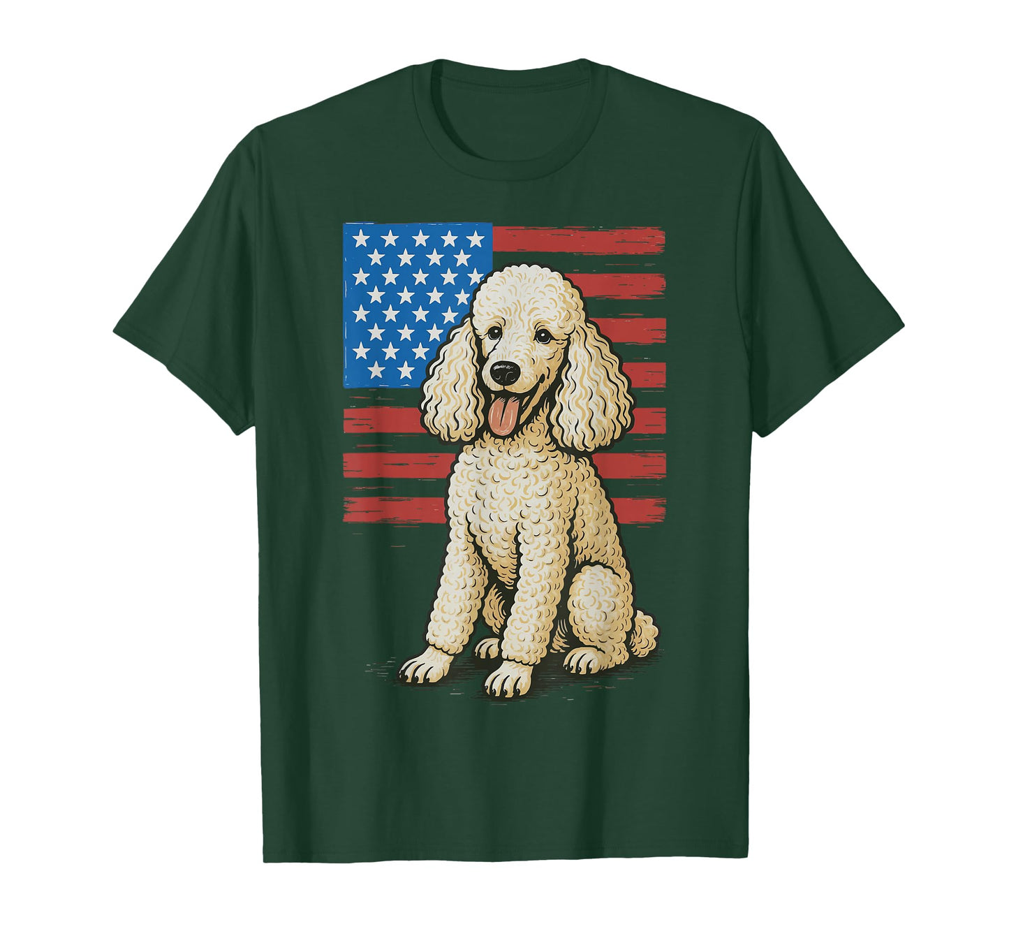 Poodle USA Flag 4th Of July T-Shirt