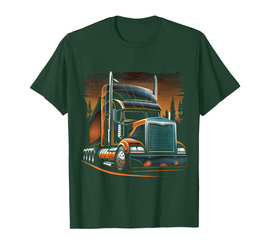 US American Flag Trucker Truck Driver Gift T-Shirt