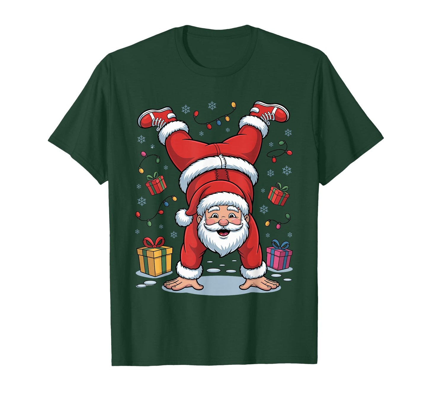 Funny Santa Playing Gymnastics Holiday Christmas Xmas Pajama T-Shirt
