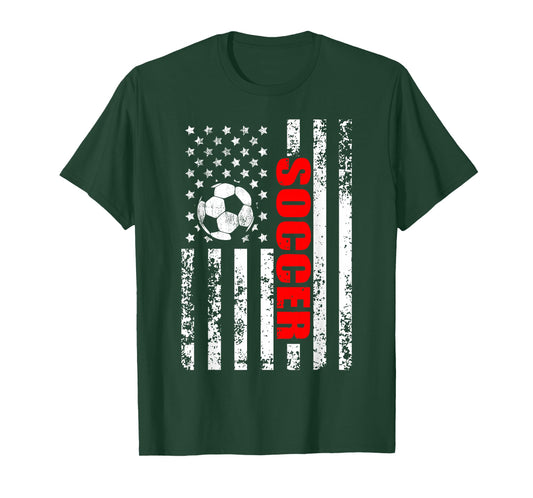 US American Flag Soccer Patriotic Soccer T-Shirt