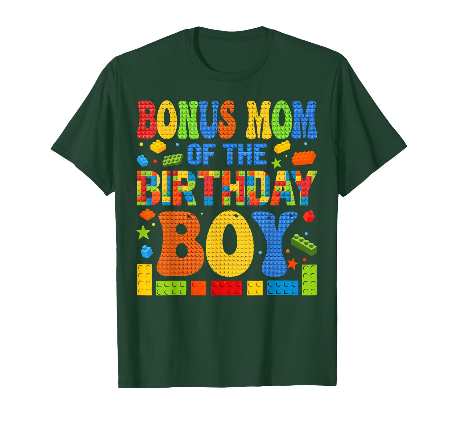 Bonus Mom Of The Birthday Boy Building Block Birthday Party T-Shirt