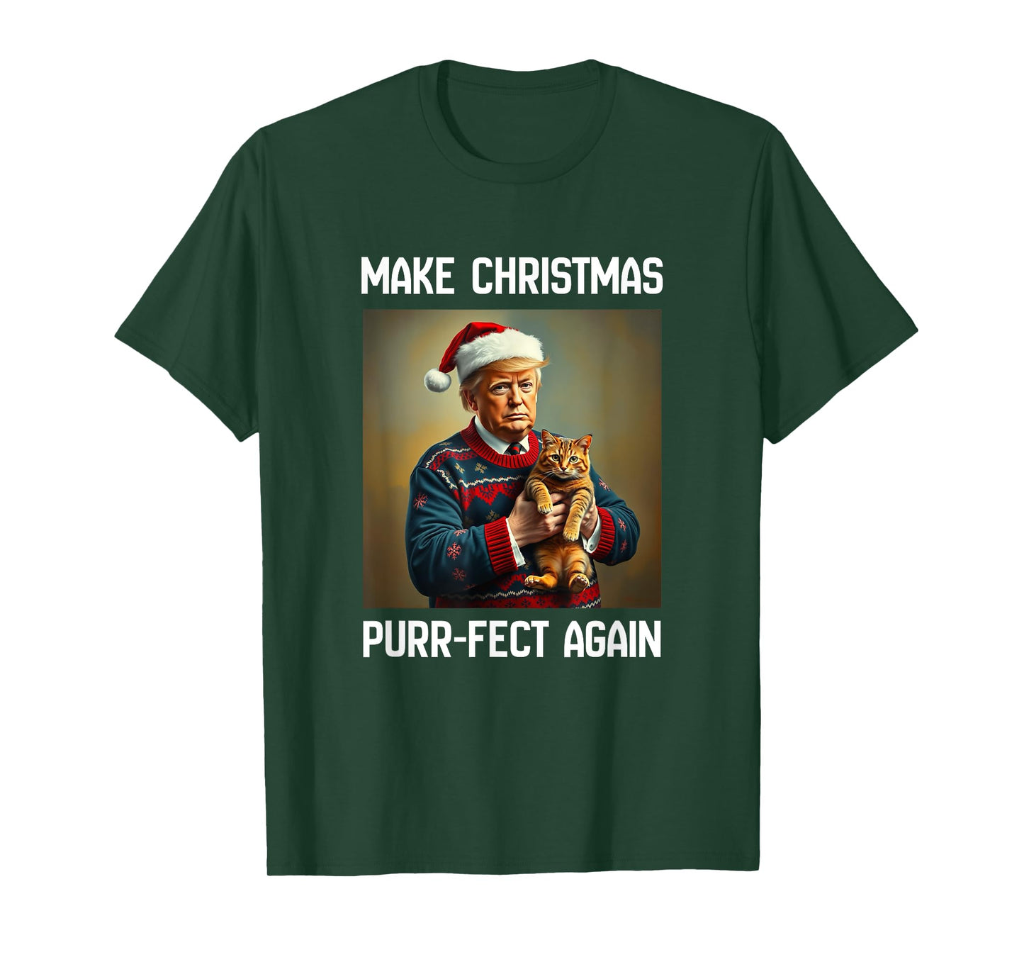 Cats for Trump Make Christmas Purr-fect Again T-Shirt
