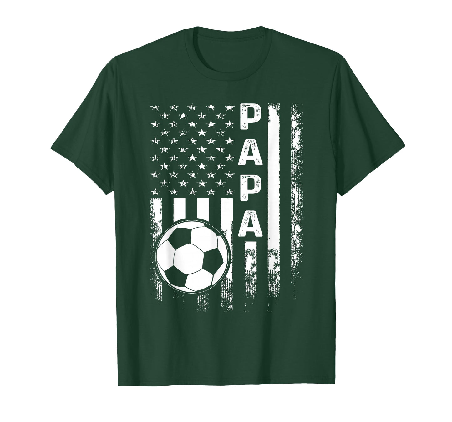 Soccer Papa American Flag Vintage Christmas Xmas T-Shirt