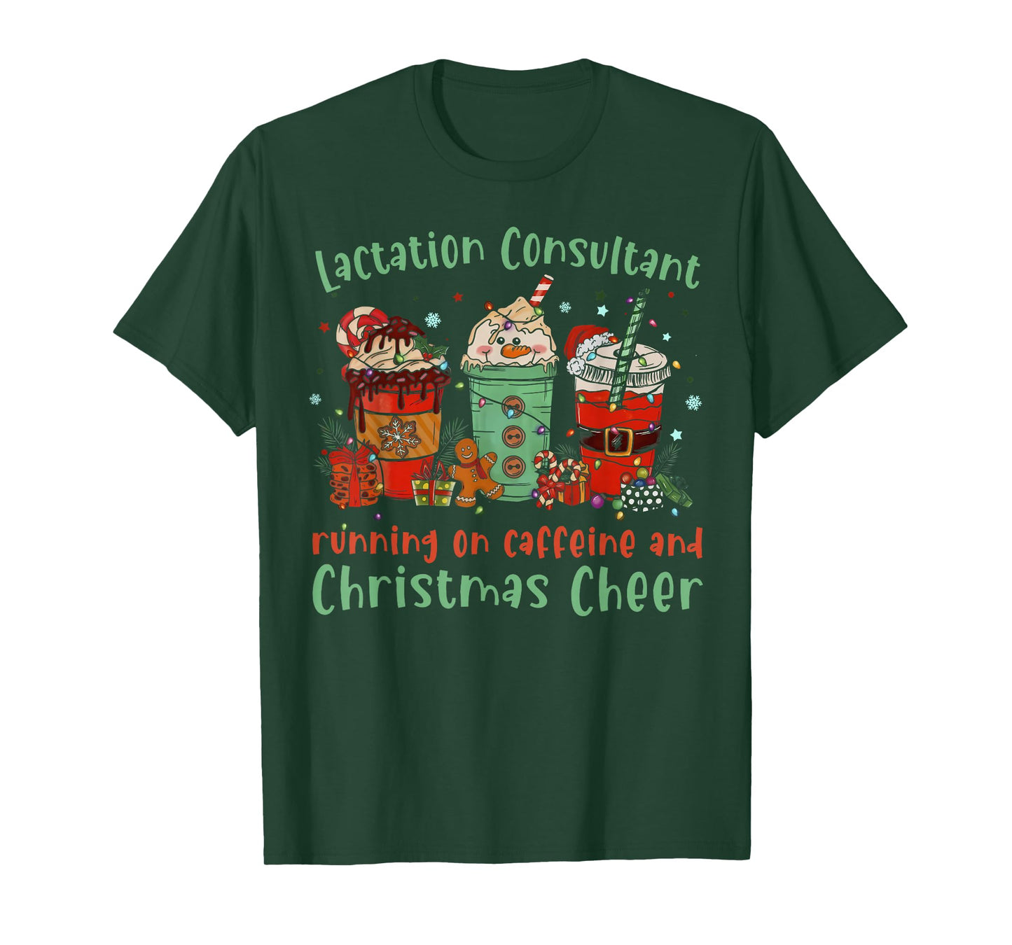Coffee Christmas Lactation Consultant Breastfeeding IBCLC T-Shirt