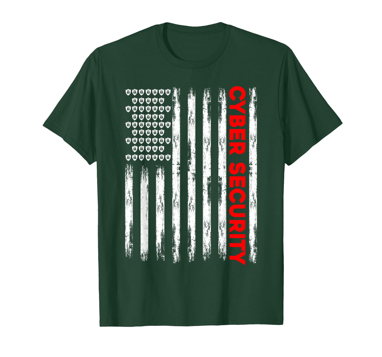 Cybersecurity Engineer IT Tech Cyber Security American Flag Women Men T-Shirt
