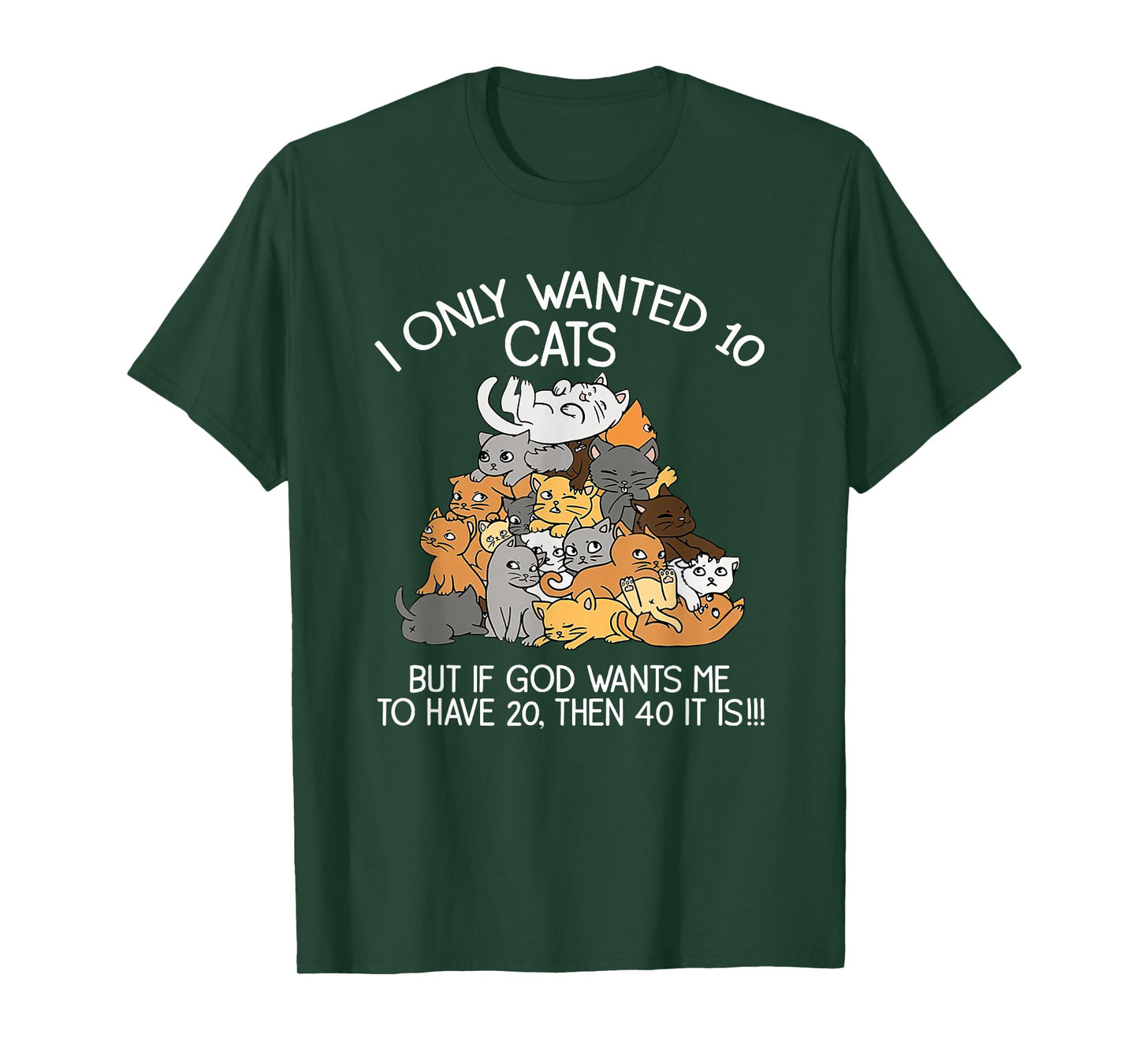 I Only Wanted 10 Cats But If God Wants Me To Have 20 T-Shirt