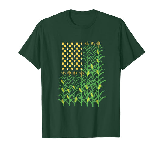 Corn Farmer - American Flag Crop Farmers Farm Farming Gift T-Shirt