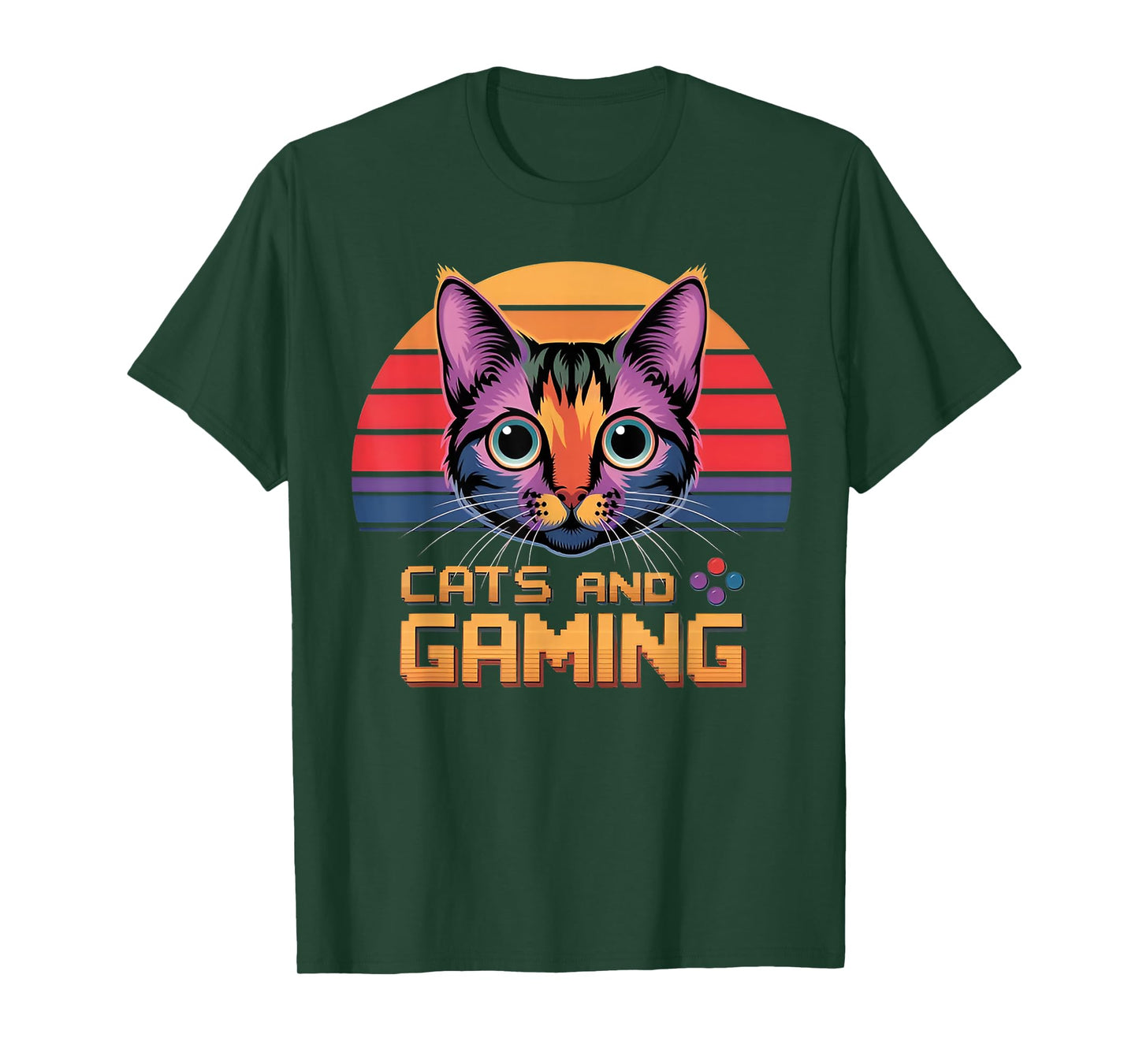 Cats And Gaming Funny Cat Lover Gaming Video Game Player T-Shirt
