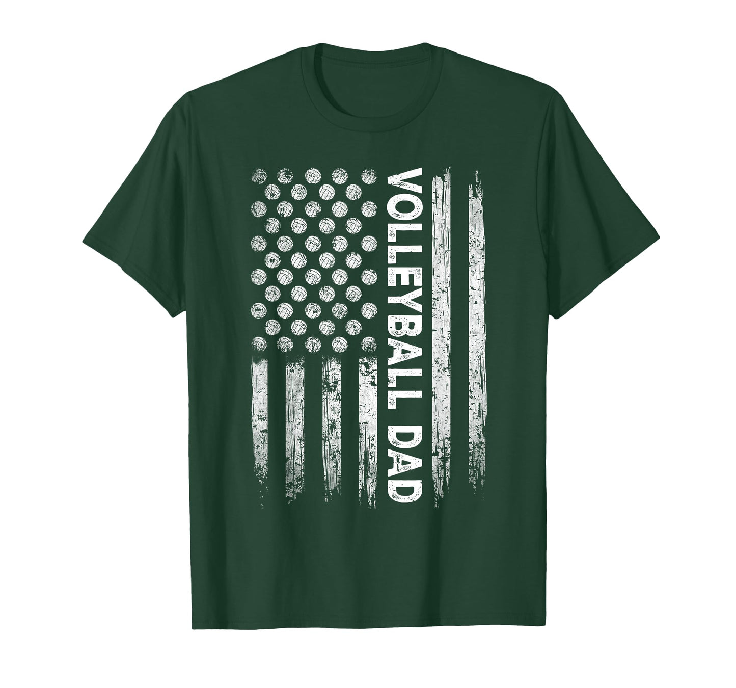 Vintage Volleyball Dad USA Flag Retro Fathers Day Daddy Papa T-Shirt