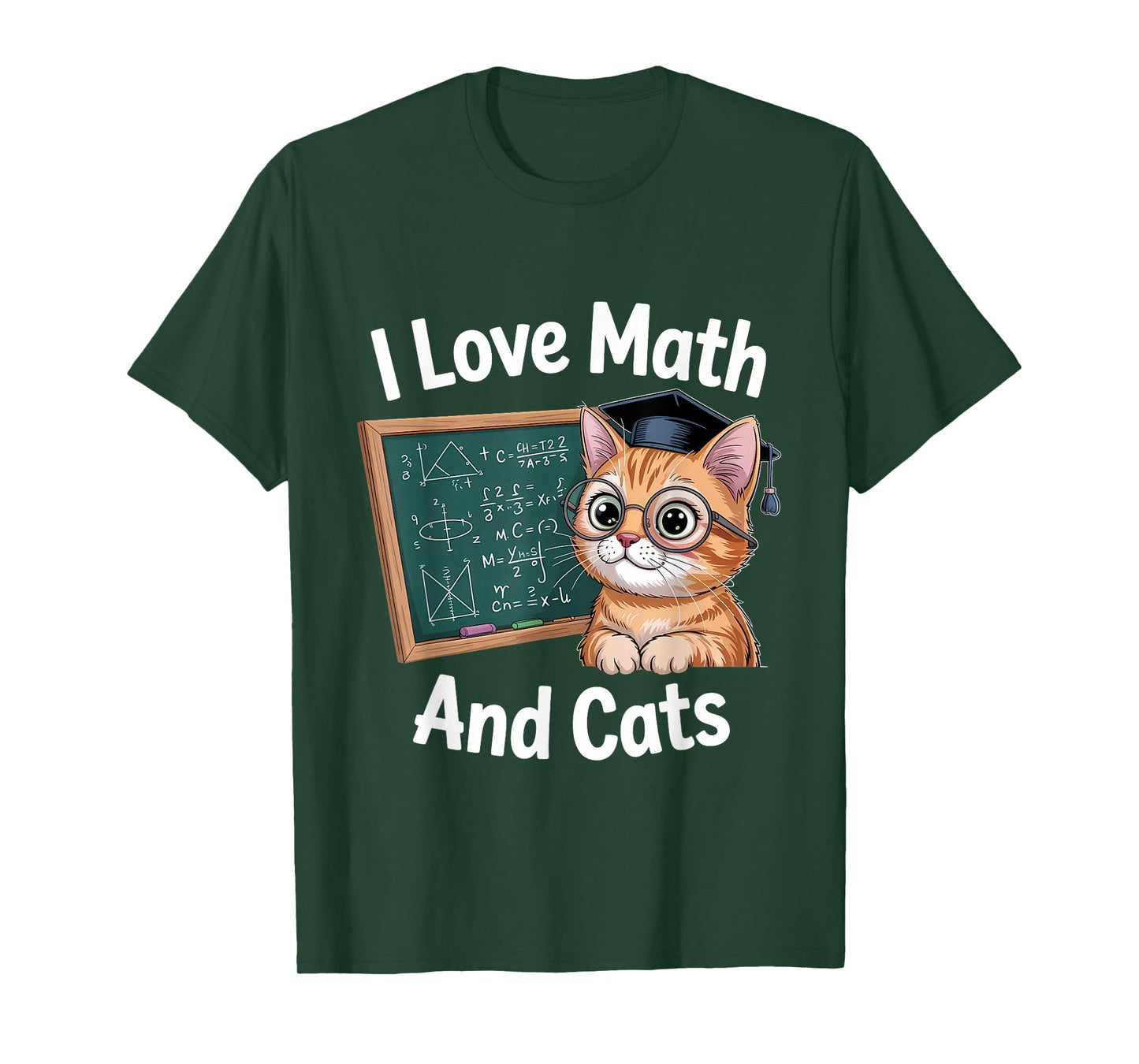 Math Cat Lover Funny Math Teacher I Love Math and Cats T-Shirt