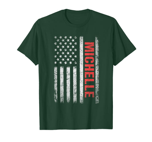 Michelle Name American Flag - Michelle First Name T-Shirt