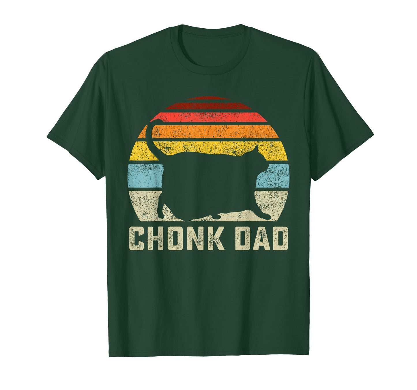 Chonk Cat Dad Scale Meme Funny Retro Style Daddy Cats Memes T-Shirt