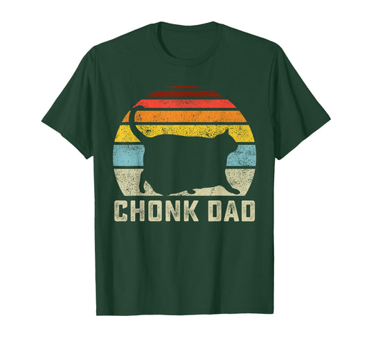Chonk Cat Dad Scale Meme Funny Retro Style Daddy Cats Memes T-Shirt