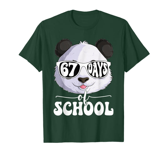 Cute 67 Days of School Panda 67th Day of School Boys Kids T-Shirt
