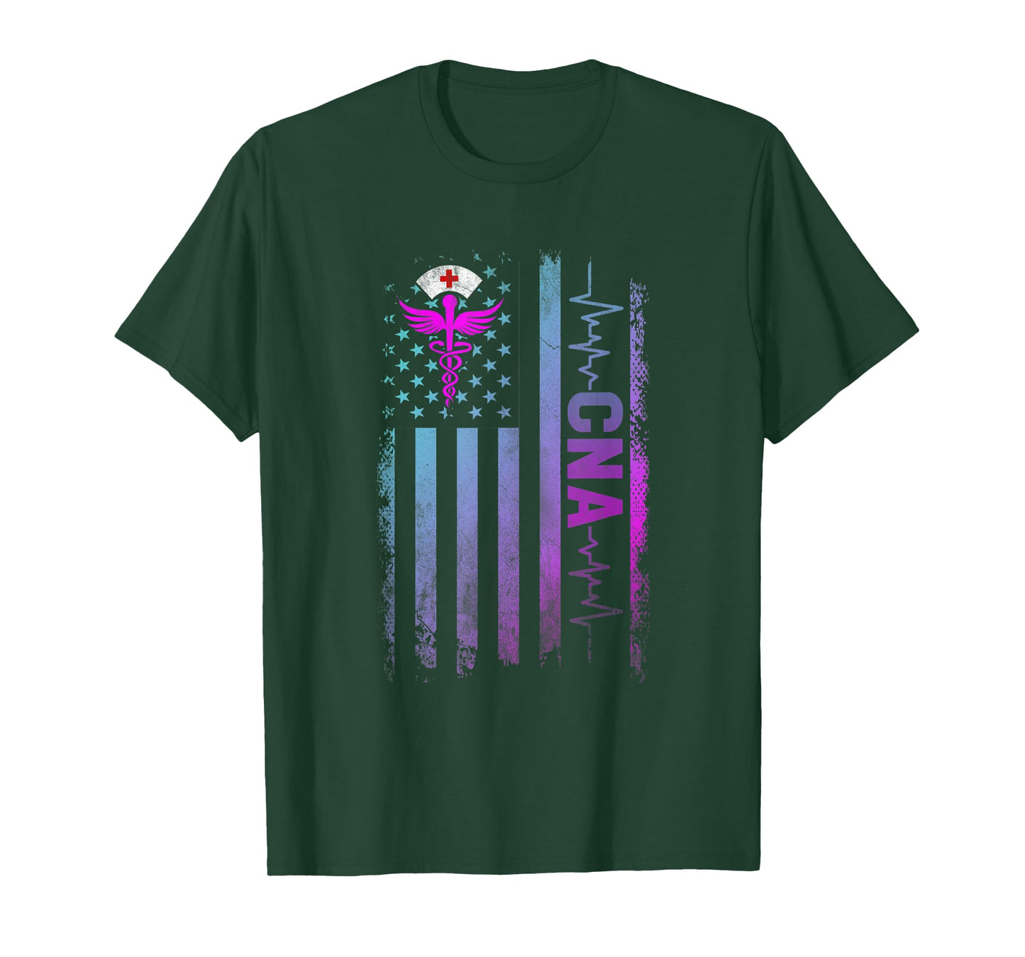 CNA Job Certified Nursing Assistant USA Flag Women Men T-Shirt