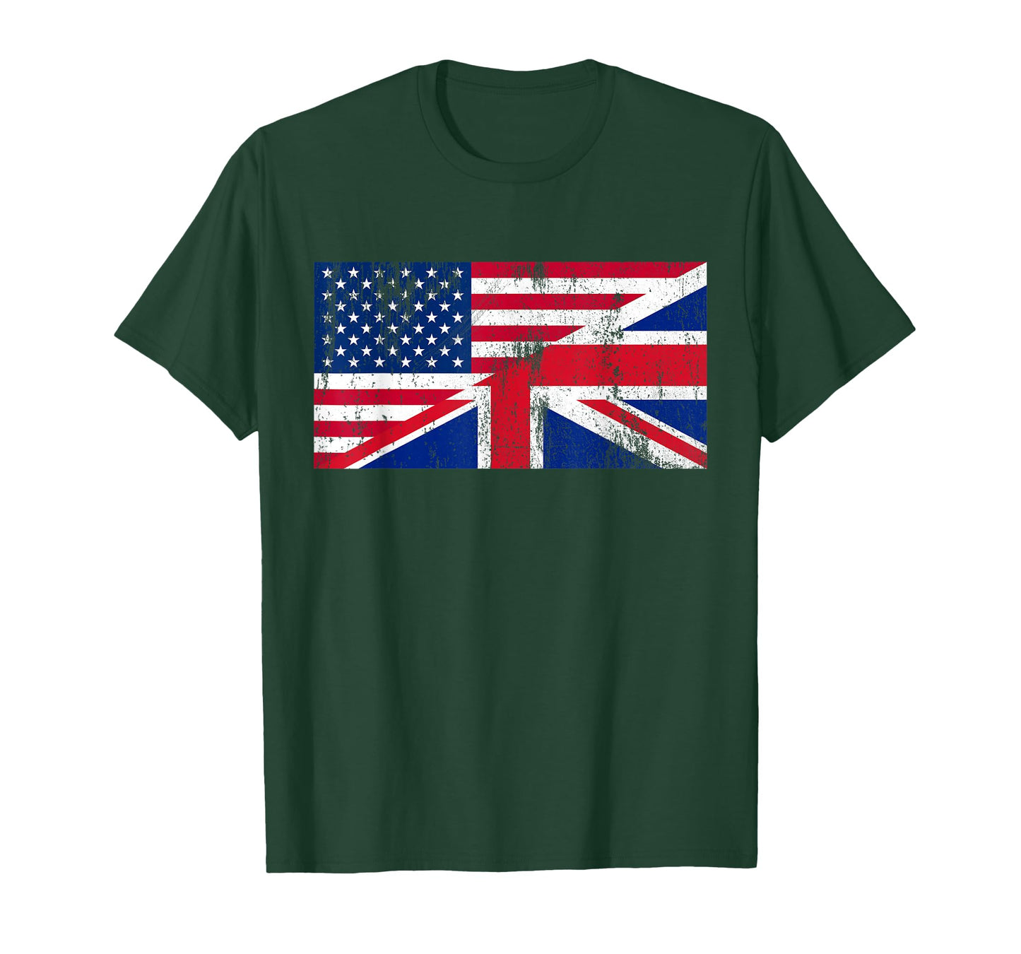 UK and US Flag Friendship Distressed T-Shirt T-Shirt