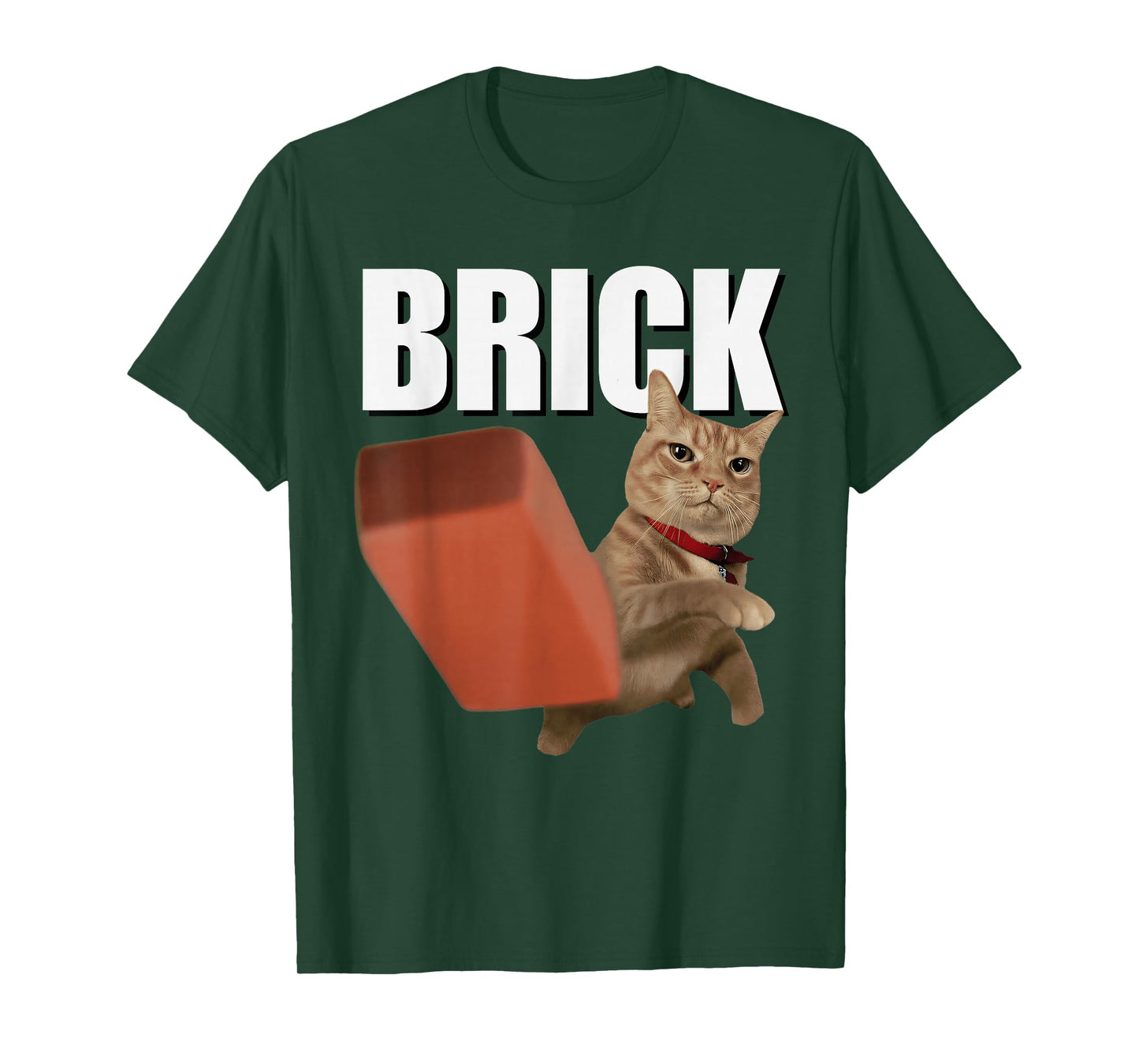 Funny Cat Throwing Brick Cat Silly Meme T-Shirt