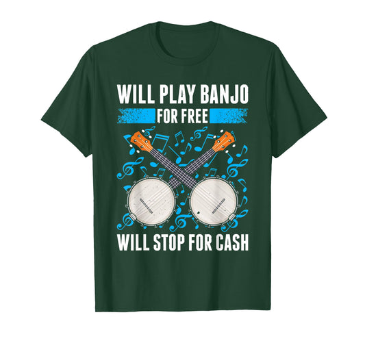 Banjo Playing Banjo Player Banjo Teacher Bluegrass Music T-Shirt