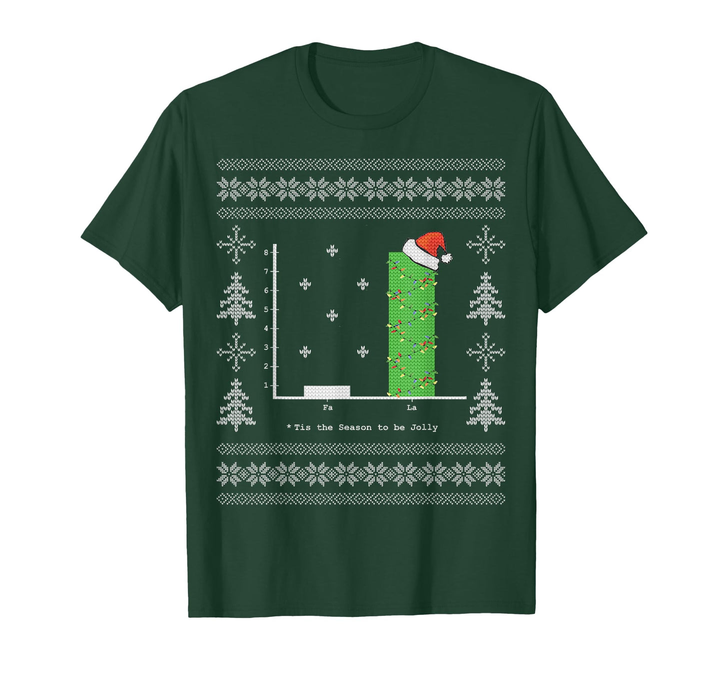 Christmas Carol Math Bar Graph Ugly Christmas T-Shirt T-Shirt