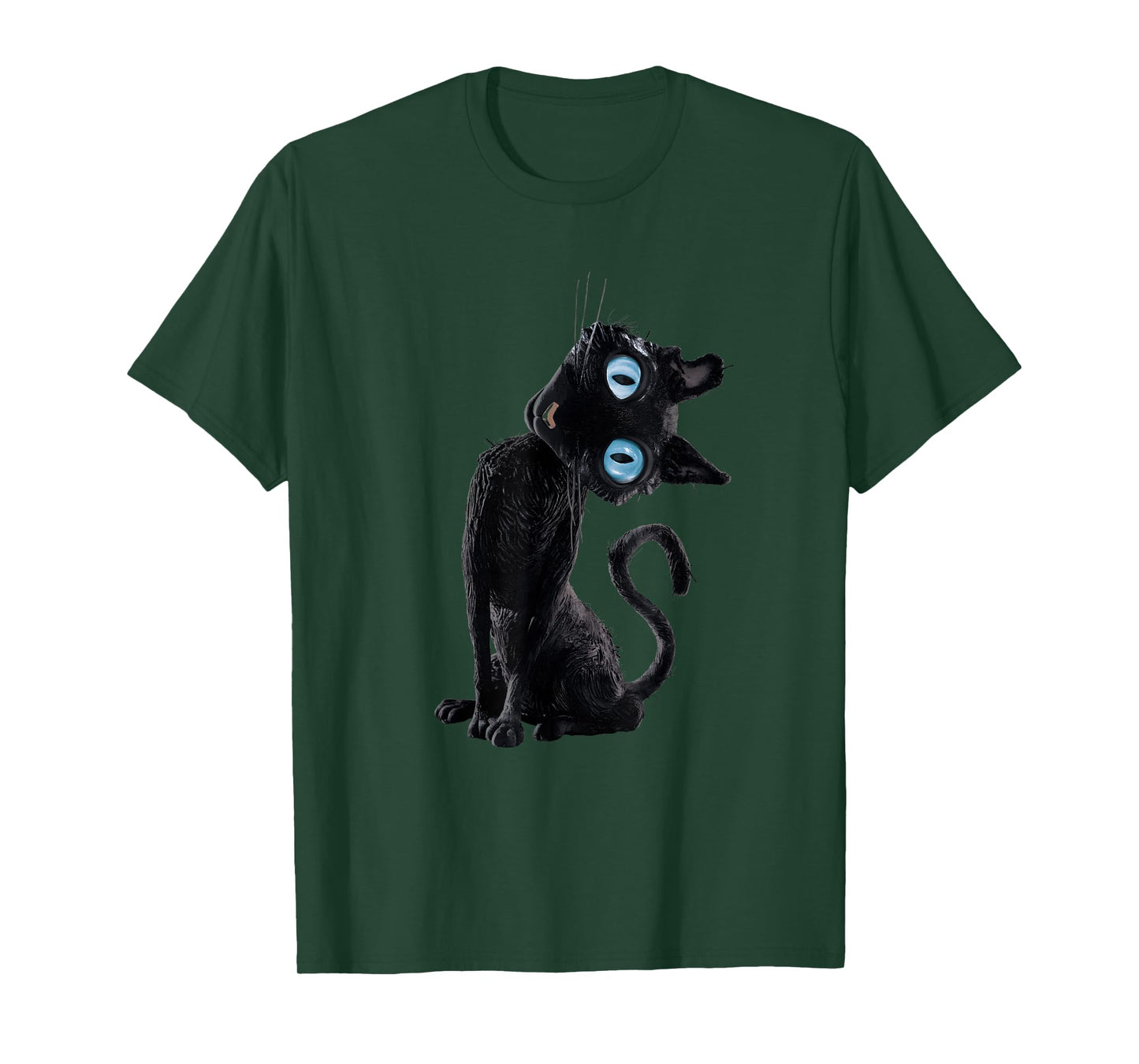 Black Cat Lazy Cute Meme Button Eyes Kitty Lovers T-Shirt