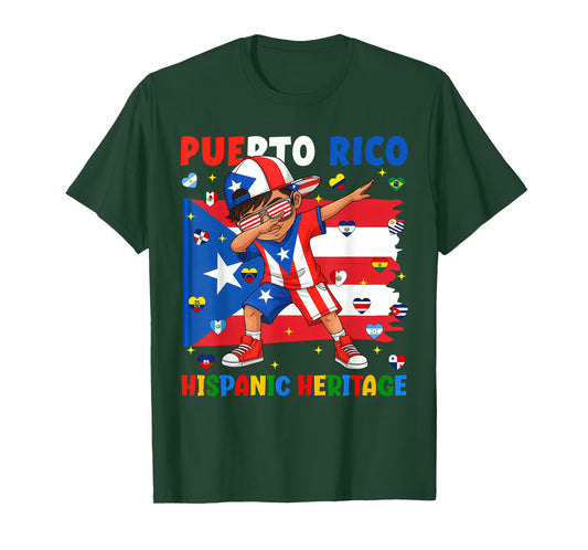 Puerto Rico Flag Puerto Rico Latin Boy Kid Hispanic Heritage T-Shirt