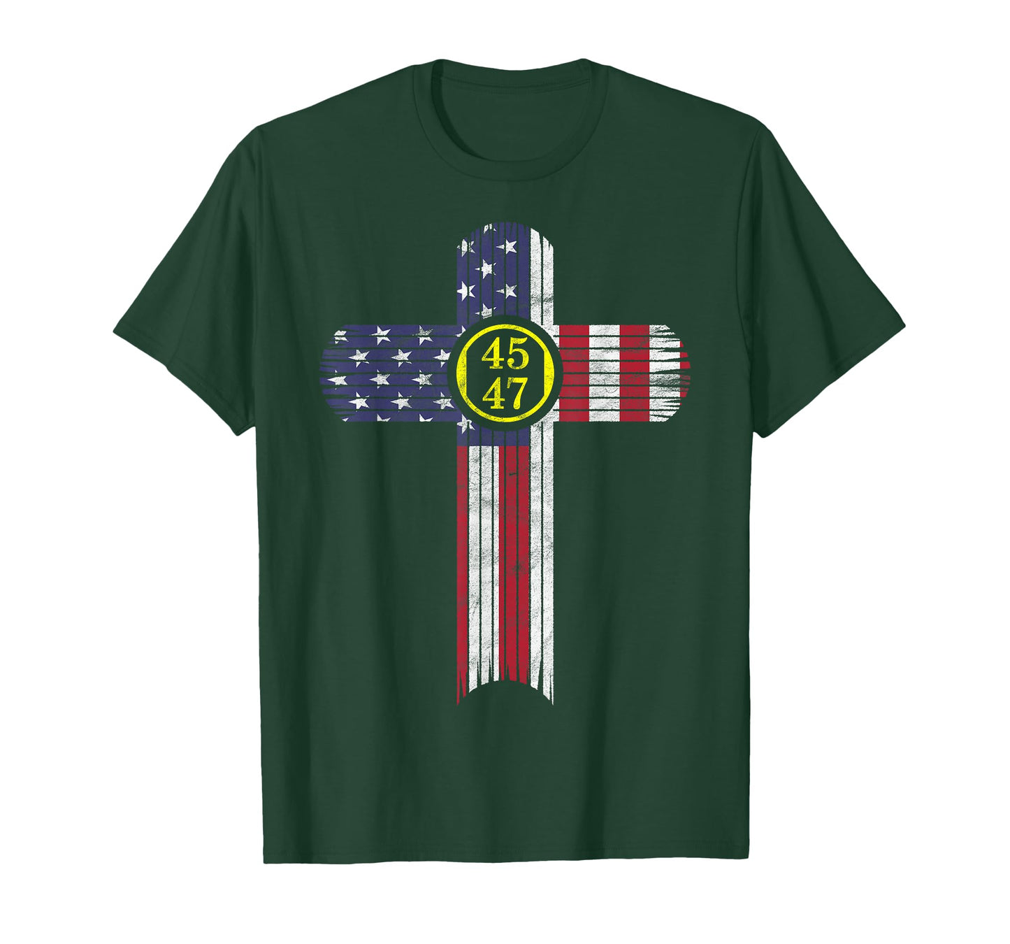 Political Republican President 45 47 Religious American Flag T-Shirt