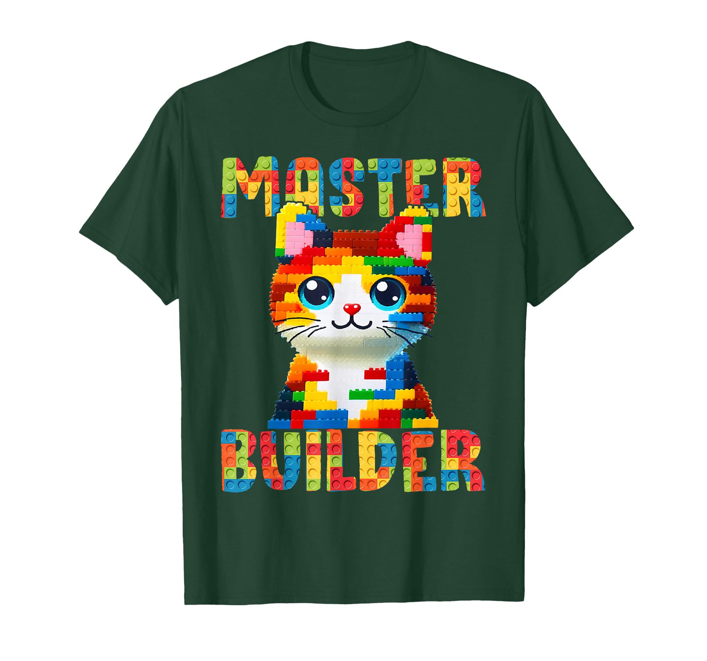 Master Builder Block Building Toy Kids Girls Cat Lover T-Shirt