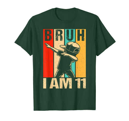 11 Year Old Birthday Dabbing Boy Bruh It's My 11th Birthday T-Shirt