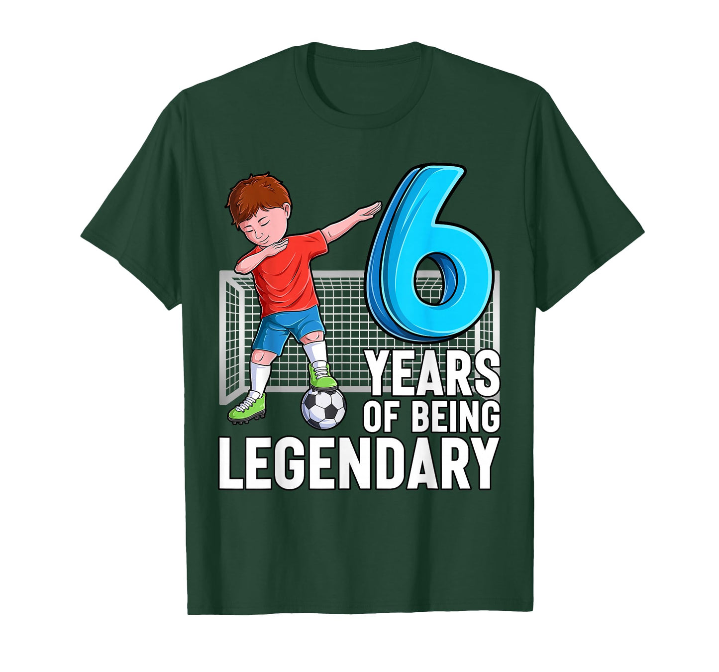 6 Years of Being Legendary Cool Soccer Boy 6th Birthday Kids T-Shirt