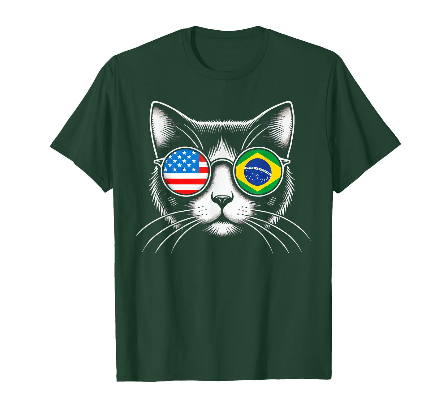 Half American Half Brazilian USA Flag Brazil America T-Shirt