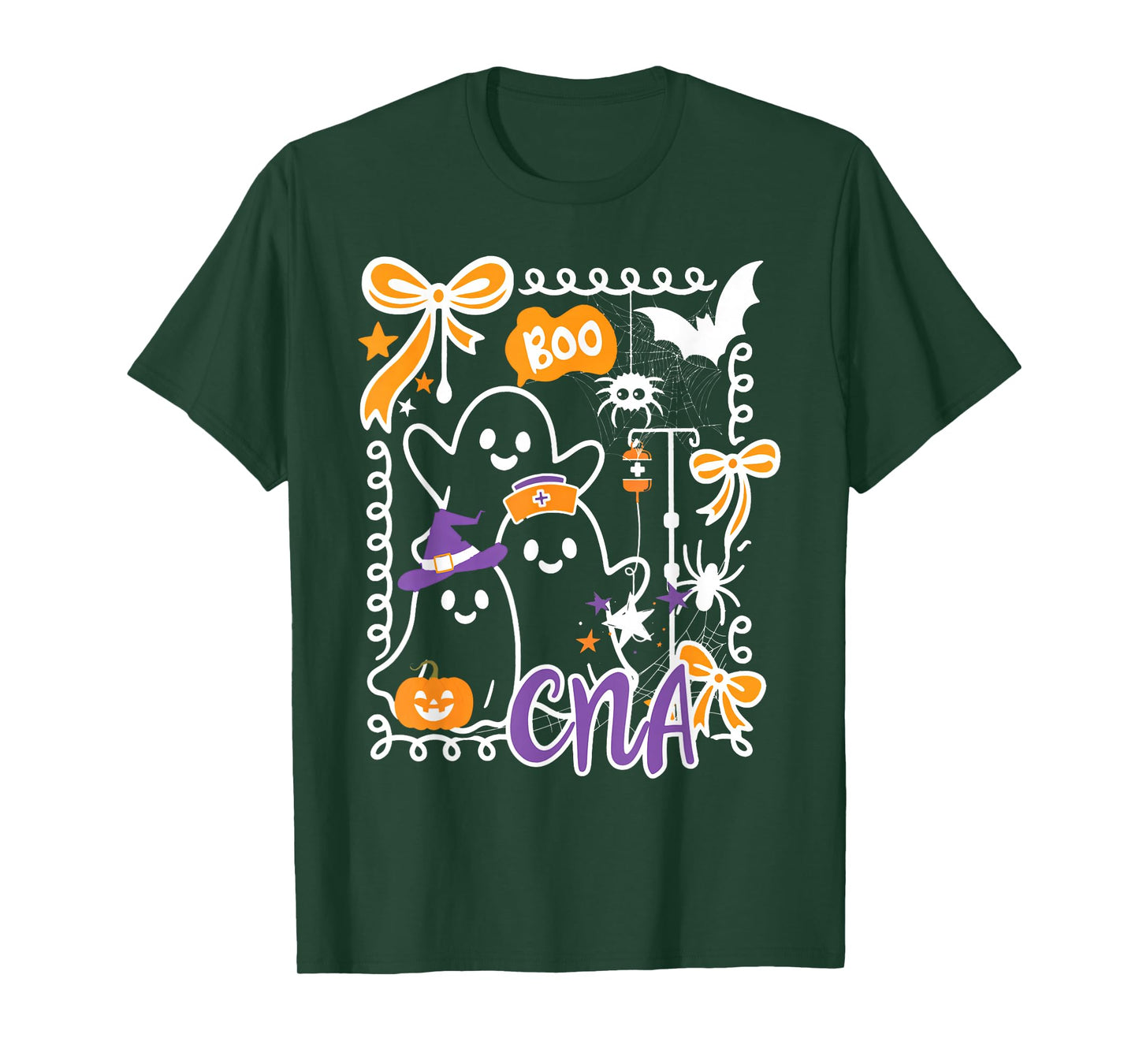 Coquette Halloween CNA Boo Ghost Certified Nursing Assistant T-Shirt