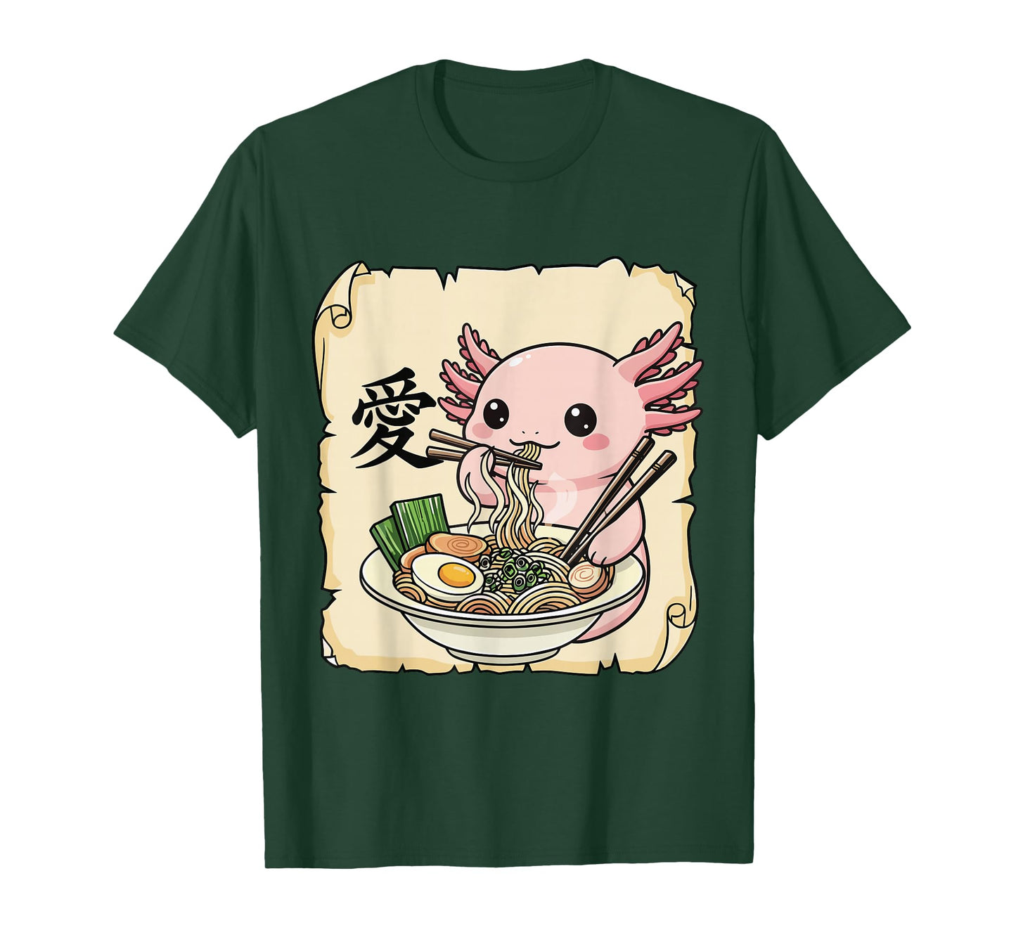 Funny Axolotl Ramen Kawaii Anime Japanese Graphic Women Men T-Shirt