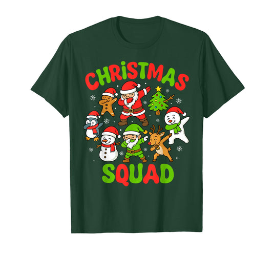 Christmas Squad Dabbing Santa for Family Youth Boys Coworker T-Shirt