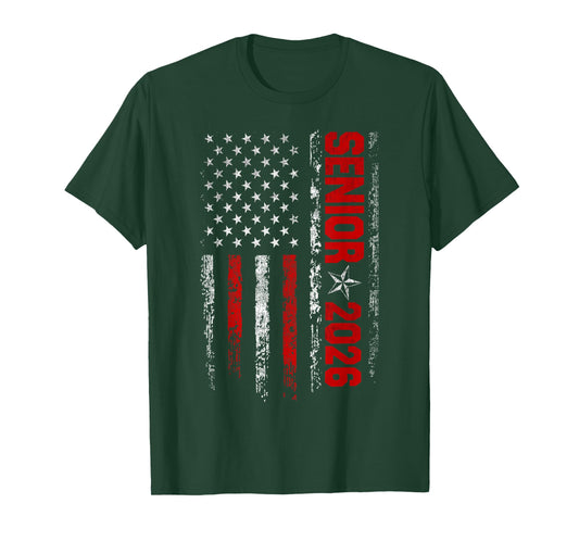 Senior Class of 2026 Back to High School American USA Flag T-Shirt